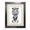 Emily Carter Black ​'the Tropical Leopard' - Fine Art Print A4 In Black