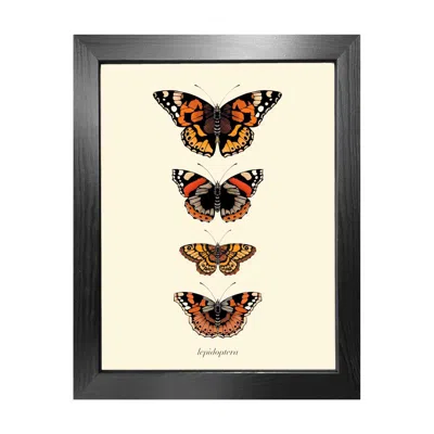 Emily Carter Gold 'antique British Butterflies Iv' Fine Art Print A4 In Multi