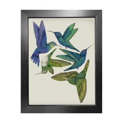 Emily Carter Green Antique Hummingbirds I Cream - Fine Art Print M In Multi