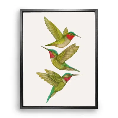 Emily Carter Green Antique Tropical Hummingbirds Cream Fine Art Print L