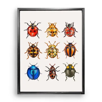 Emily Carter Orange / Red British Ladybirds Fine Art Print M In Orange/red