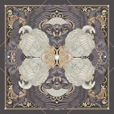 Emily Carter Women's Black / Blue / Purple The Black Swan Silk Scarf - Xl In Black/blue/purple
