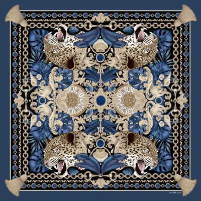 Emily Carter Women's Blue / Gold The Sapphire & Jaguar Scarf - L In Multi