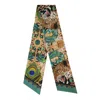 Emily Carter Women's Green / Gold The Emerald & Jaguar Luxe Twilly Scarf In Brown