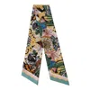 Emily Carter Women's Green / Pink The Baroque Tiger Luxe Twilly Scarf In Multi
