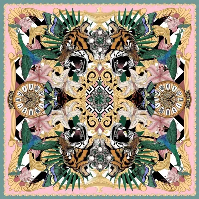 Emily Carter Women's Neutrals / Pink The Baroque Tiger Wool Scarf Xl