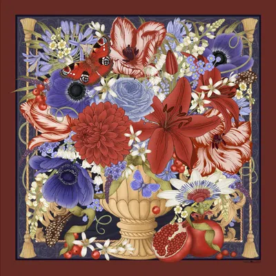 Emily Carter Women's The Pomegranate Still Life Silk Scarf - L In Multi
