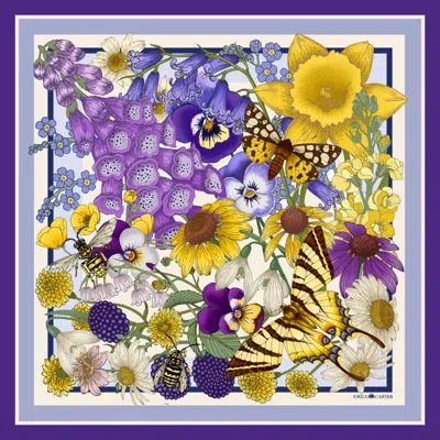 Emily Carter Women's Yellow / Purple The Wild Flower Neckerchief In Multi