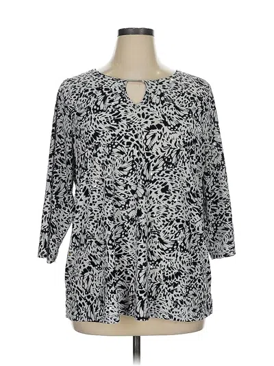 Pre-owned Emily Daniels 3/4 Sleeve Blouse In Black