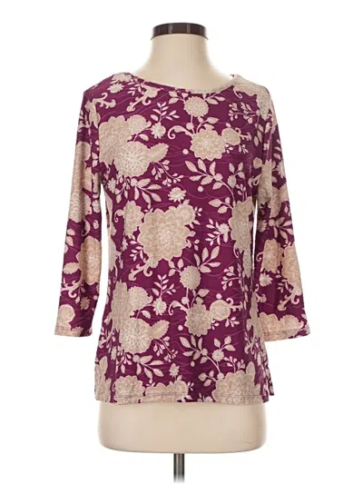 Pre-owned Emily Daniels 3/4 Sleeve Blouse In Burgundy
