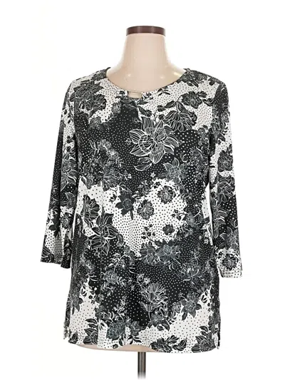 Pre-owned Emily Daniels 3/4 Sleeve Blouse In Gray