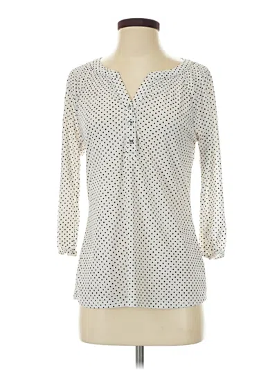 Pre-owned Emily Daniels 3/4 Sleeve Blouse In Ivory