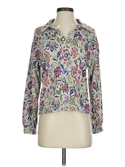 Pre-owned Emily Daniels 3/4 Sleeve Blouse In Ivory