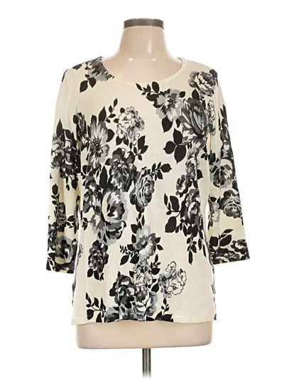 Pre-owned Emily Daniels 3/4 Sleeve Blouse In Ivory