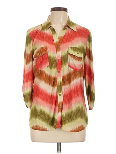 Pre-owned Emily Daniels 3/4 Sleeve Blouse In Orange