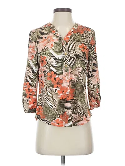 Pre-owned Emily Daniels 3/4 Sleeve Blouse In Orange