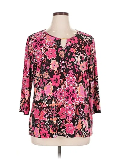 Pre-owned Emily Daniels 3/4 Sleeve Blouse In Pink
