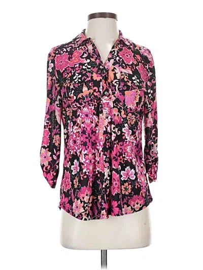Pre-owned Emily Daniels 3/4 Sleeve Blouse In Pink