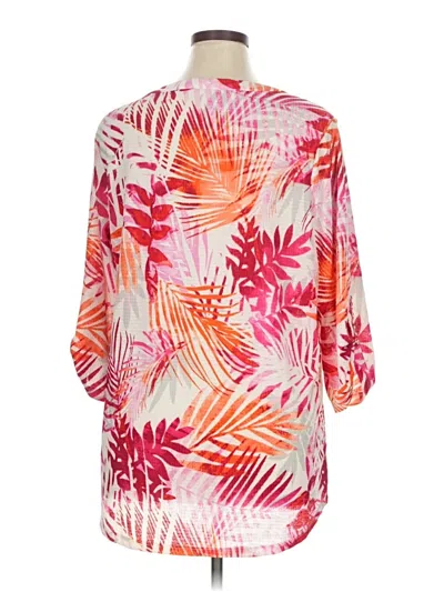 Pre-owned Emily Daniels 3/4 Sleeve Blouse In Pink