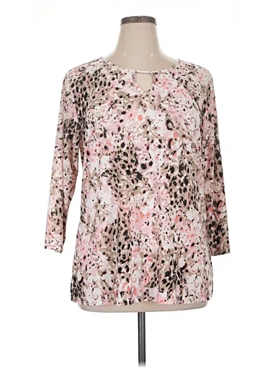 Pre-owned Emily Daniels 3/4 Sleeve Blouse In Pink