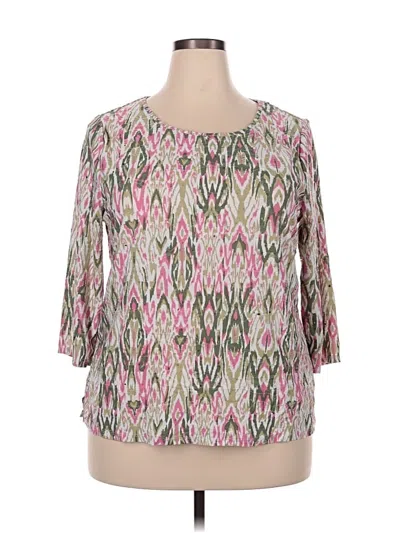 Pre-owned Emily Daniels 3/4 Sleeve Blouse In Pink