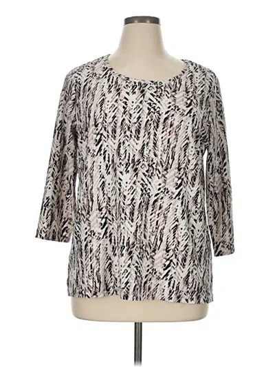 Pre-owned Emily Daniels 3/4 Sleeve Blouse In Silver