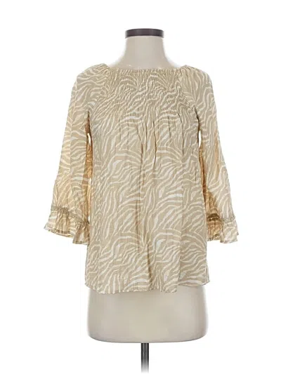 Pre-owned Emily Daniels 3/4 Sleeve Blouse In White