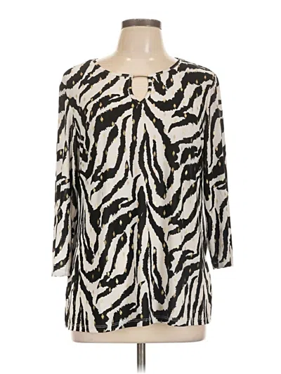 Pre-owned Emily Daniels 3/4 Sleeve Blouse In White