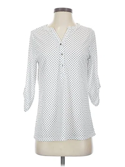 Pre-owned Emily Daniels 3/4 Sleeve Blouse In White