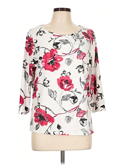 Pre-owned Emily Daniels 3/4 Sleeve Blouse In White