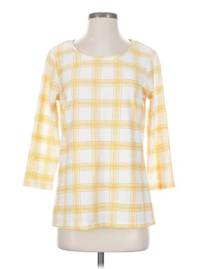 Pre-owned Emily Daniels 3/4 Sleeve Blouse In Yellow