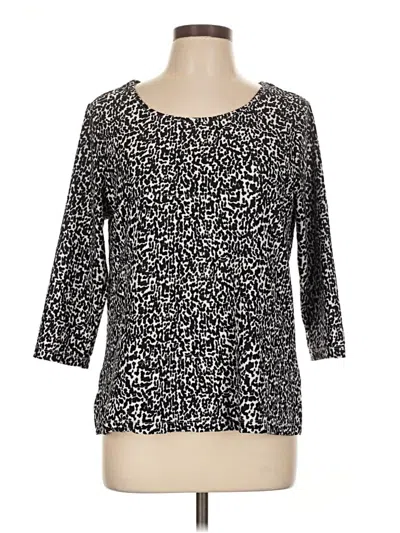 Pre-owned Emily Daniels 3/4 Sleeve Top Black Square Neckline Tops