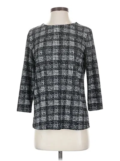 Pre-owned Emily Daniels 3/4 Sleeve Top Gray Square Neckline Tops