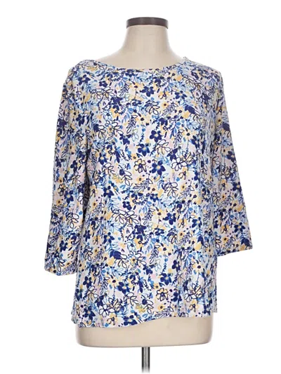 Pre-owned Emily Daniels 3/4 Sleeve T-shirt In Blue