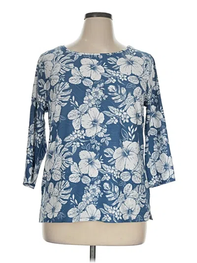Pre-owned Emily Daniels 3/4 Sleeve T-shirt In Blue