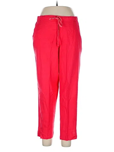 Pre-owned Emily Daniels Linen Pants In Red