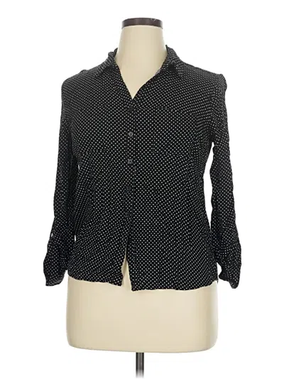 Pre-owned Emily Daniels Long Sleeve Blouse In Black