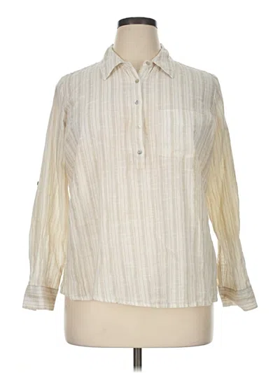 Pre-owned Emily Daniels Long Sleeve Blouse In Ivory