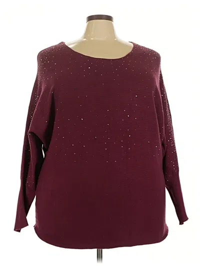 Pre-owned Emily Daniels Pullover Sweater In Burgundy