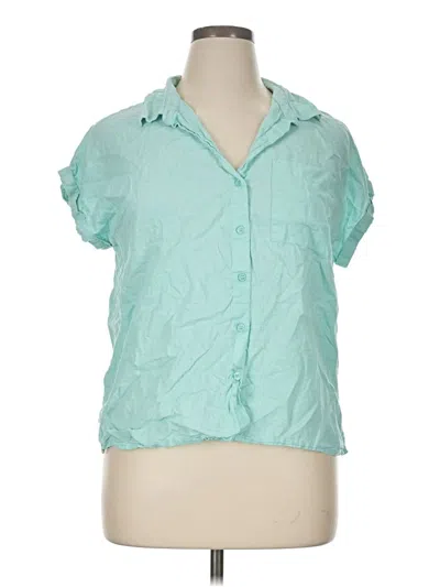 Pre-owned Emily Daniels Short Sleeve Blouse In Blue