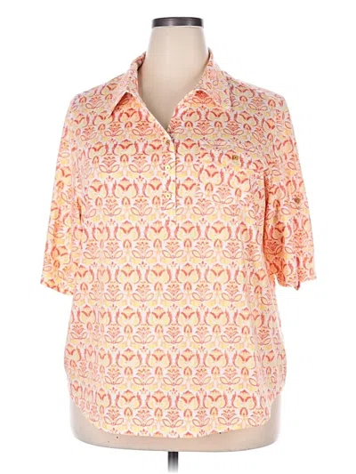 Pre-owned Emily Daniels Short Sleeve Blouse In Orange