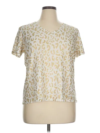 Pre-owned Emily Daniels Short Sleeve T-shirt In Gold