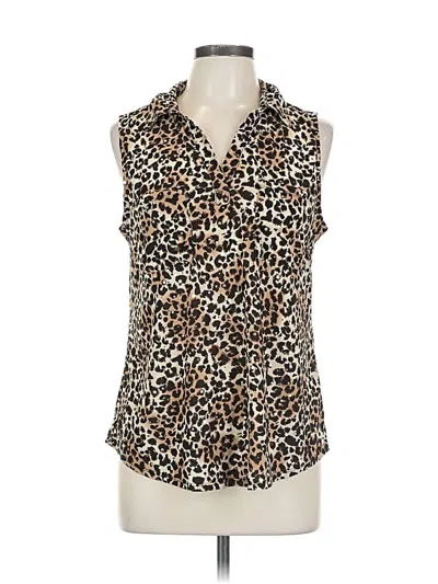 Pre-owned Emily Daniels Sleeveless Blouse In Brown