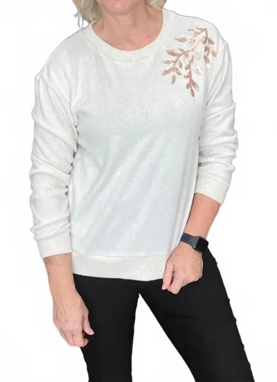 Emily Daniels Women's Sequin Crew Neck Embellished Top In Gold Sequin In Multi