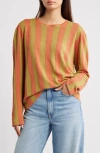 Emily Dawn Long Carlington Stripe Top In Orange