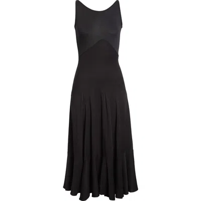 Emily Dawn Long Dammit Janet Bias Cut Jersey Dress In Black