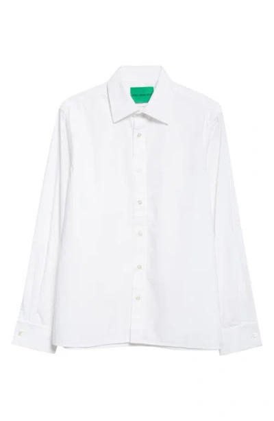 Emily Dawn Long Jeff's Cotton Poplin Button-up Shirt In White