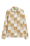 Emily Dawn Long Jeff's Check Cotton Button-up Shirt In Neutral