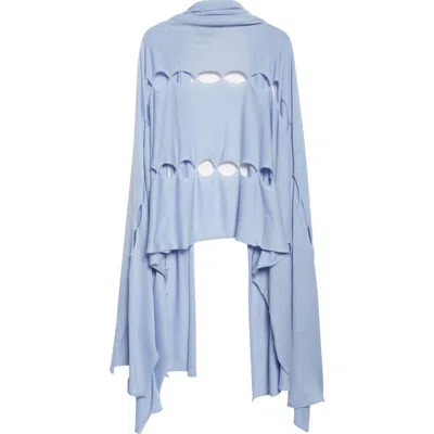 Emily Dawn Long River Wool Shawl In Blue