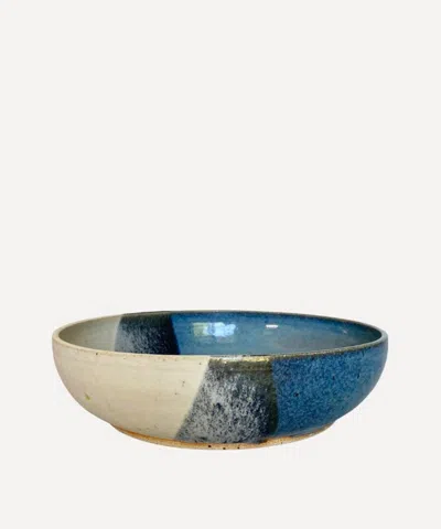 Emily Doran Sea Foam Serving Bowl In Blue